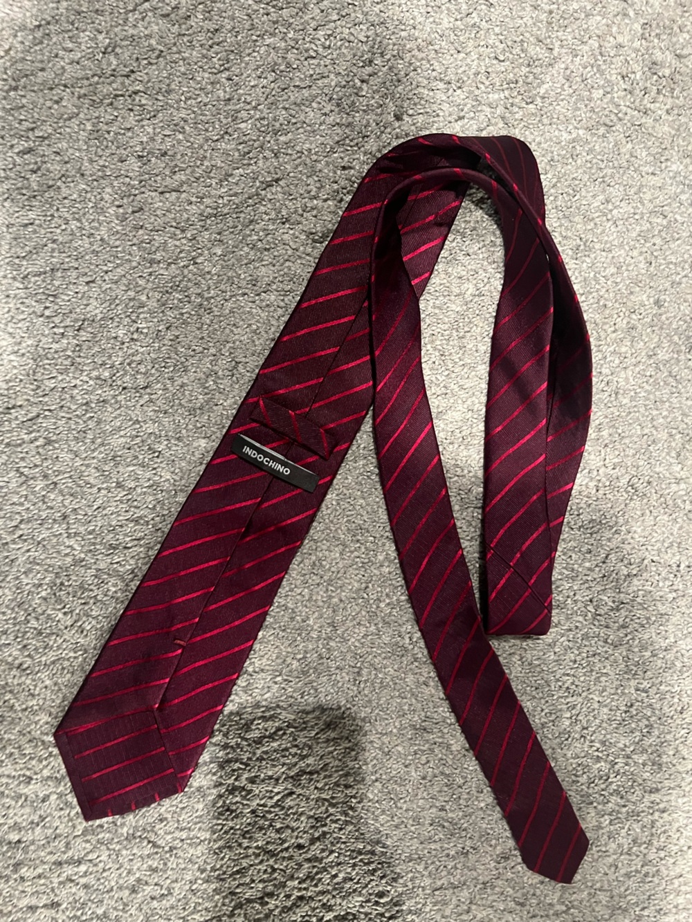 Elegant Burgundy Stripe Men's Tie